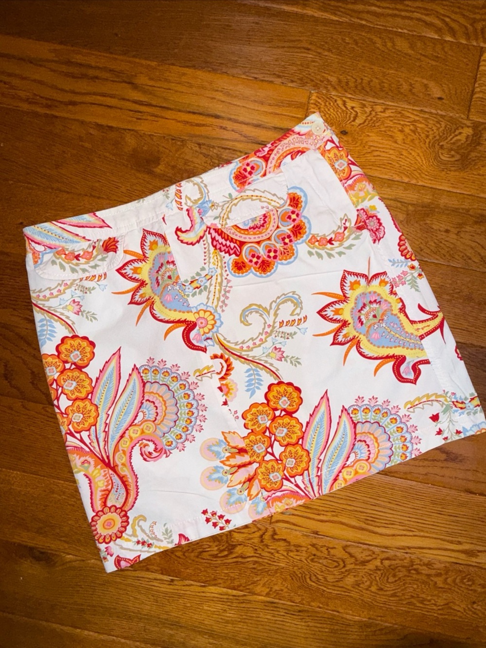 Tommy Hilfiger Women’s Size 6 Paisley Floral Print Multicolor Miniskirt Y2K VTG